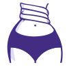 Belly pain icon: Icon of a stomach twisted like a towel to represent belly pain due to IBS-C (Irritable Bowel Syndrome with Constipation).