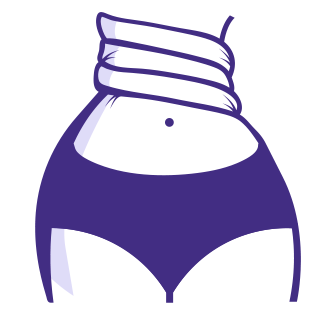 Icon of a stomach being twisted like a towel to represent discomfort of IBS-C (Irritable Bowel Syndrome with Constipation).
