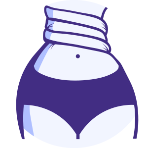 Icon of a stomach being twisted like a towel to represent discomfort of IBS-C (Irritable Bowel Syndrome with Constipation).