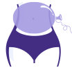Bloating icon: Icon of an exposed stomach with a balloon over the belly to represent bloating.