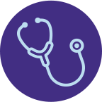 An icon of a doctor's stethoscope to represent updating your doctor about how LINZESS is working for you. 