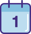 An icon of a daily calendar with the number one on it to represent taking LINZESS once daily.