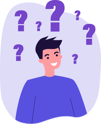 An illustration of a patient surrounded by question marks. 