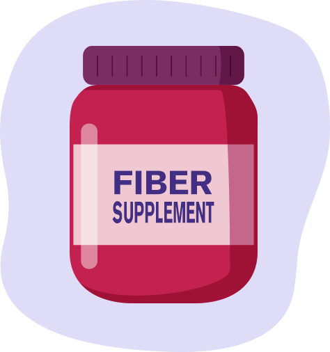 An illustration of a jar of Fiber Supplement. 
