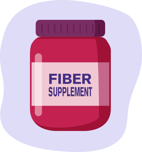 An illustration of a jar of Fiber Supplement.