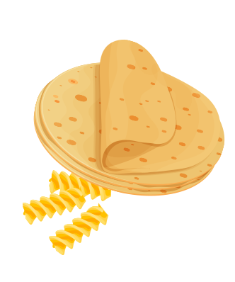 Pasta and tortillas.