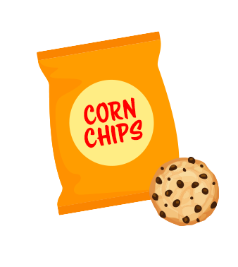 A bag of potato chips and a cookie.