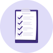 An icon of a clipboard with a medical chart on it with check marks.